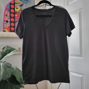 Everlane Pima V-neck Tee - Soft Black